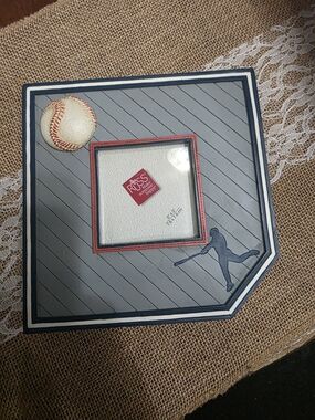 Russ Sporting Memories Baseball Home Plate Wall Frame - Gray & Navy